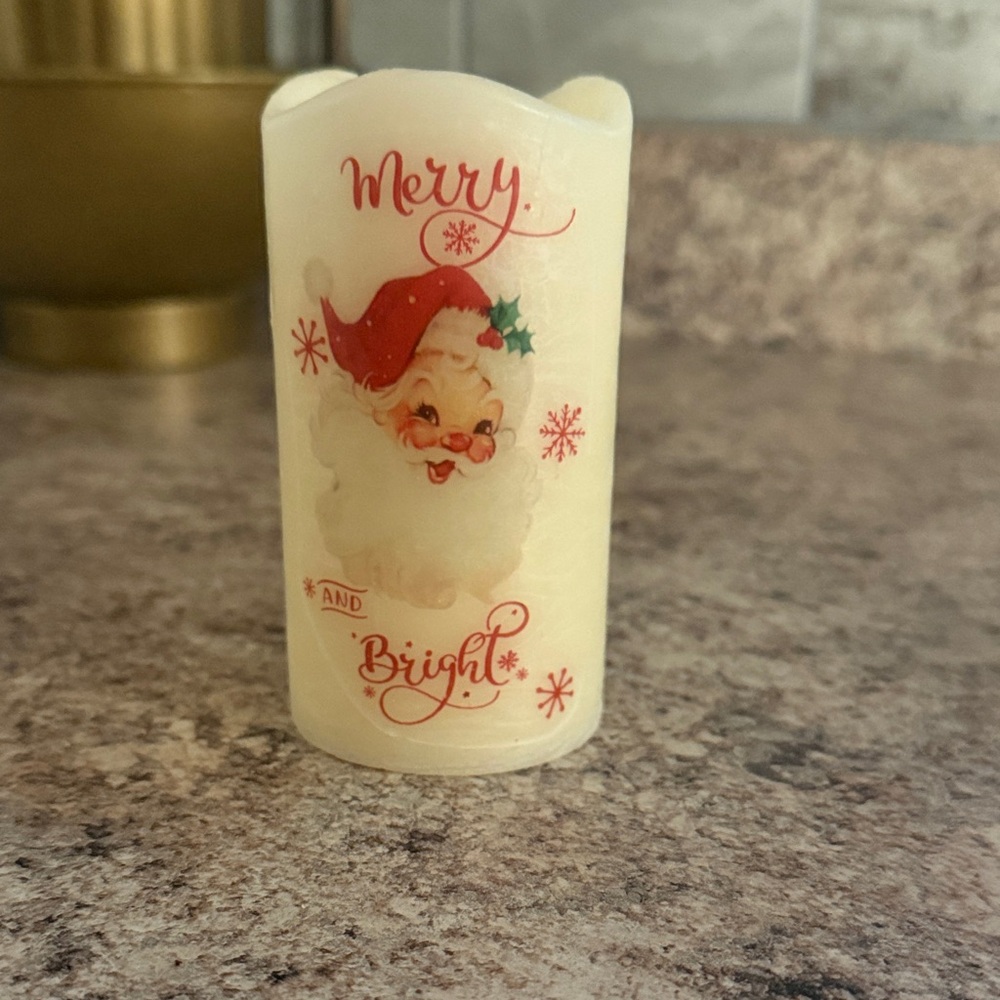 Merry and Bright Santa Holiday Candle
